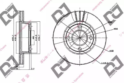 Тормозной диск DJ PARTS BD1586